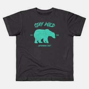 Stay Wild Wyoming Bear Kids T-Shirt